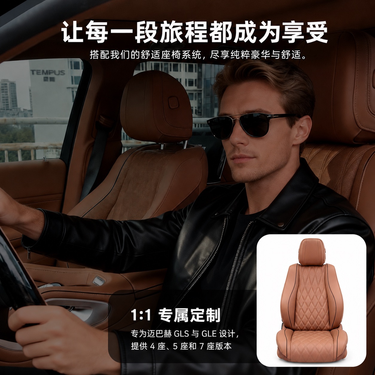 GLS升级迈巴赫全车座椅皮套——内饰套件